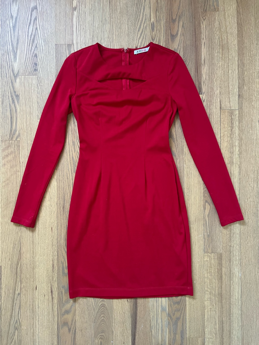 JustFab Red Long-Sleeve Dress